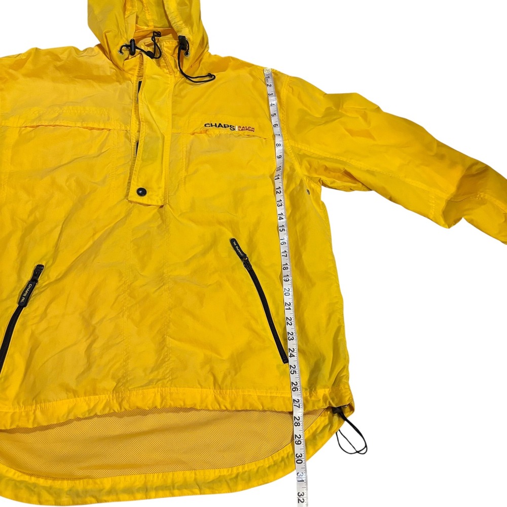 Chaps Ralph Lauren Mens Yellow Anorak Windbreaker Jacket Hooded Vintage Size M‎ - Picture 11 of 12